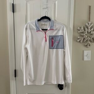 Southern Marsh White Waffle 1/4 Zip, Wmn Size Smalll